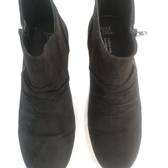 Time And Tru Hi Top Faux Suede Sneakers Shoes black 9 - Picture 7 of 9